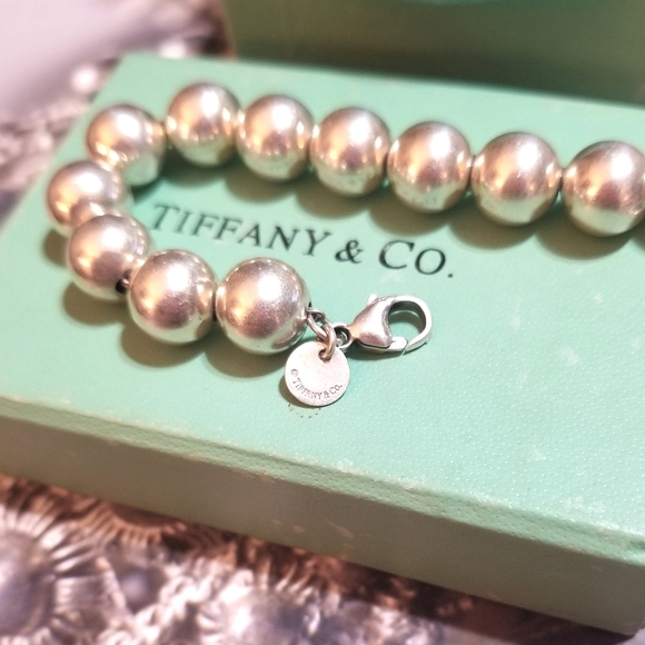 HPπ Authentic TIFFANY & CO Sterling Silver 10mm Ball Bracelet π - Picture 3 of 8